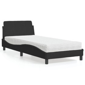 Letto con Materasso Nero 80x200 cm in Velluto