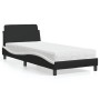 Letto con Materasso Nero e Bianco 80x200 cm in Similpelle