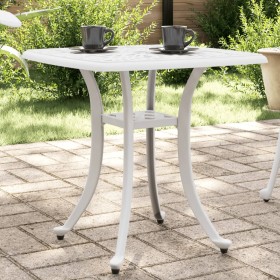 Tavolo da Giardino Bianco 53x53x53 cm in Alluminio Pressofuso