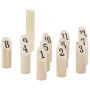 Set Gioco Kubb Numerici 13pz con Custodia Legno Massello Pino