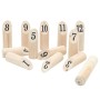 Set Gioco Kubb Numerici 13pz con Custodia Legno Massello Pino