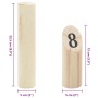 Set Gioco Kubb Numerici 13pz con Custodia Legno Massello Pino