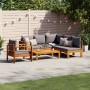 Set Divano da Giardino 5 pz con Cuscini Legno Massello Acacia