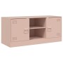 Mobile Porta TV Rosa 99x39x44 cm in Acciaio