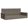 Panchina Dondolo Grigia 119x56x48 cm in Polyrattan