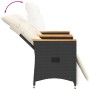 Divano Giardino Reclinabile 2Posti con Tavolino Nero Polyrattan