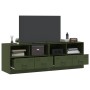 Mobili TV 2 pz Verde Oliva 67x39x44 cm in Acciaio