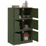 Credenza Verde Oliva 67x39x107 cm in Acciaio