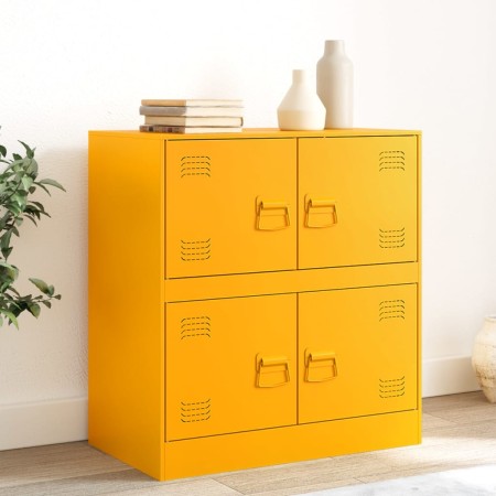 Credenza Giallo Senape 67x39x73 cm in Acciaio