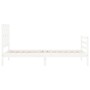 Giroletto con Testiera Bianco 100x200 cm in Legno Massello