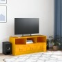 Mobile Porta TV Giallo Senape 99x39x44 cm in Acciaio