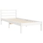 Giroletto con Testiera Bianco 100x200 cm in Legno Massello
