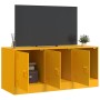 Mobile Porta TV Giallo Senape 99x39x44 cm in Acciaio