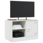 Mobile Porta TV Bianco 67x39x44 cm in Acciaio