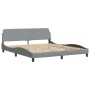 Letto con Materasso Grigio Chiaro180x200 cm Tessuto