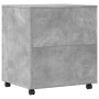 Supporto per Stampante con Ruote Grigio Cemento 60x50x67 cm