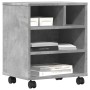 Supporto per Stampante con Ruote Grigio Cemento 41x32x48 cm