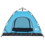 Tenda da Campeggio 3 Persone Blu a Rilascio Rapido