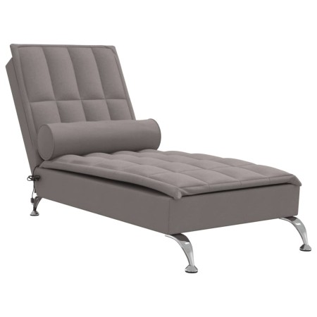 Chaise Longue Massaggi con Capezzale Tortora in Tessuto