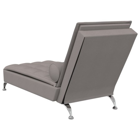 Chaise Longue Massaggi con Capezzale Tortora in Tessuto