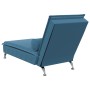 Chaise Longue Massaggi con Cuscino a Rullo Blu in Velluto