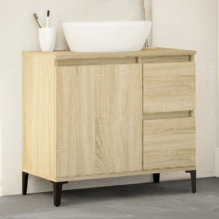 Armadietto da Bagno Rovere Sonoma 65x33x60 cm Legno Multistrato