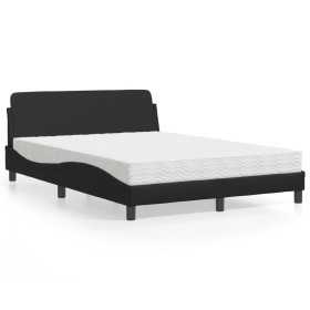 Letto con Materasso Nero 120x200 cm in Similpelle