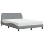 Letto con Materasso Grigio Chiaro 140x200cm Tessuto