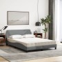 Letto con Materasso Grigio Chiaro 140x200cm Tessuto