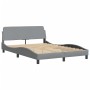 Letto con Materasso Grigio Chiaro 140x200cm Tessuto