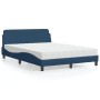 Letto con Materasso Blu 140x200 cm in Tessuto