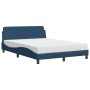 Letto con Materasso Blu 140x200 cm in Tessuto