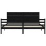 Giroletto con Testiera Nero 200x200 cm in Legno Massello