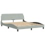 Letto con Materasso Grigio Chiaro 160x200 cm in Velluto