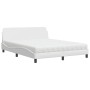 Letto con Materasso Bianco 160x200 cm in Similpelle