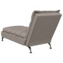 Chaise Longue con Cuscini Tortora in Tessuto