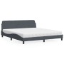 Letto con Materasso Grigio Scuro 180x200 cm in Velluto