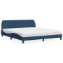 Letto con Materasso Blu 180x200 cm in Tessuto