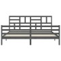 Giroletto con Testiera Grigio 200x200 cm in Legno Massello