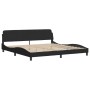 Letto con Materasso Nero 200x200 cm in Velluto