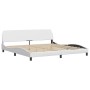 Letto con Materasso Bianco 200x200cm in Similpelle