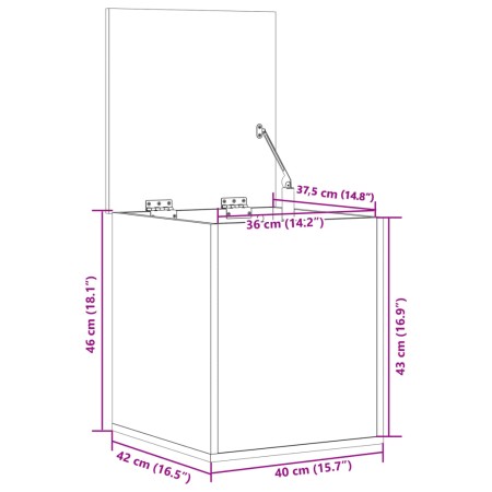 Contenitore Grigio Cemento 40x42x46 cm in Legno Multistrato