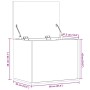 Contenitore Portaoggetti Nero 60x42x46 cm Legno Multistrato