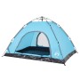 Tenda da Campeggio 4 Persone Blu a Rilascio Rapido