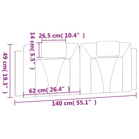 Cuscino Testiera Grigio 140 cm in Similpelle