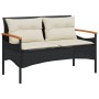 Set Divani da Giardino 4 pz con Cuscini Nero in Polyrattan