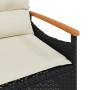Panchina da Giardino con Cuscini 116x62,5x74 cm Nera Polyrattan