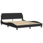 Letto con Materasso Nero 160x200 cm in Velluto