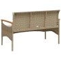 Panchina da Giardino con Cuscini 116x62,5x74cm Beige Polyrattan