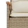 Panchina da Giardino con Cuscini 116x62,5x74cm Beige Polyrattan